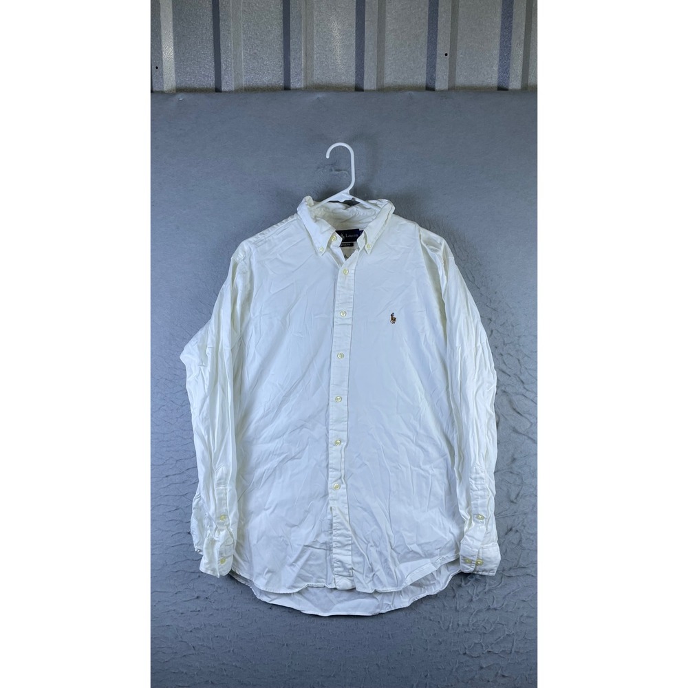 Ralph Lauren Button Down Men 16.5 34/35 White Excellent Classic Fit Oxford